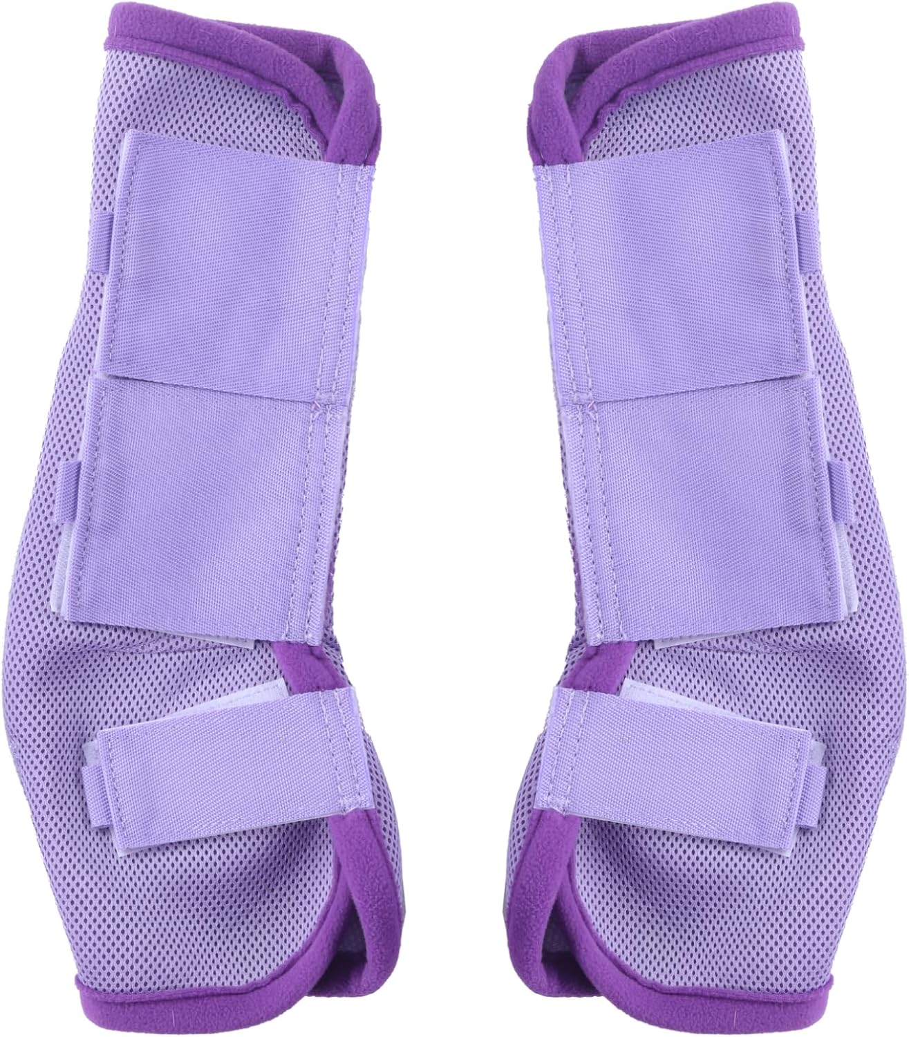 Breathable mesh horse fly leggings with wide secure hook and loop fasteners