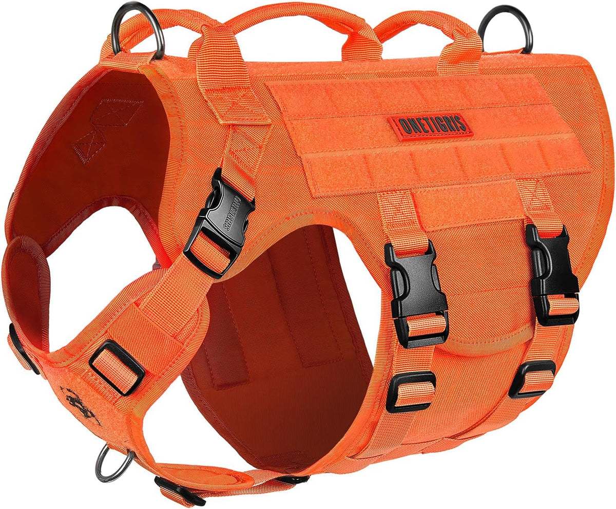 OneTigris Large Tactical Dog Harness, No Pulling Adjustable Dog Vest Harness, Heavy Duty Dog Harness with Handle, Large Hook and Loop Panels for Patch Black - Image 12