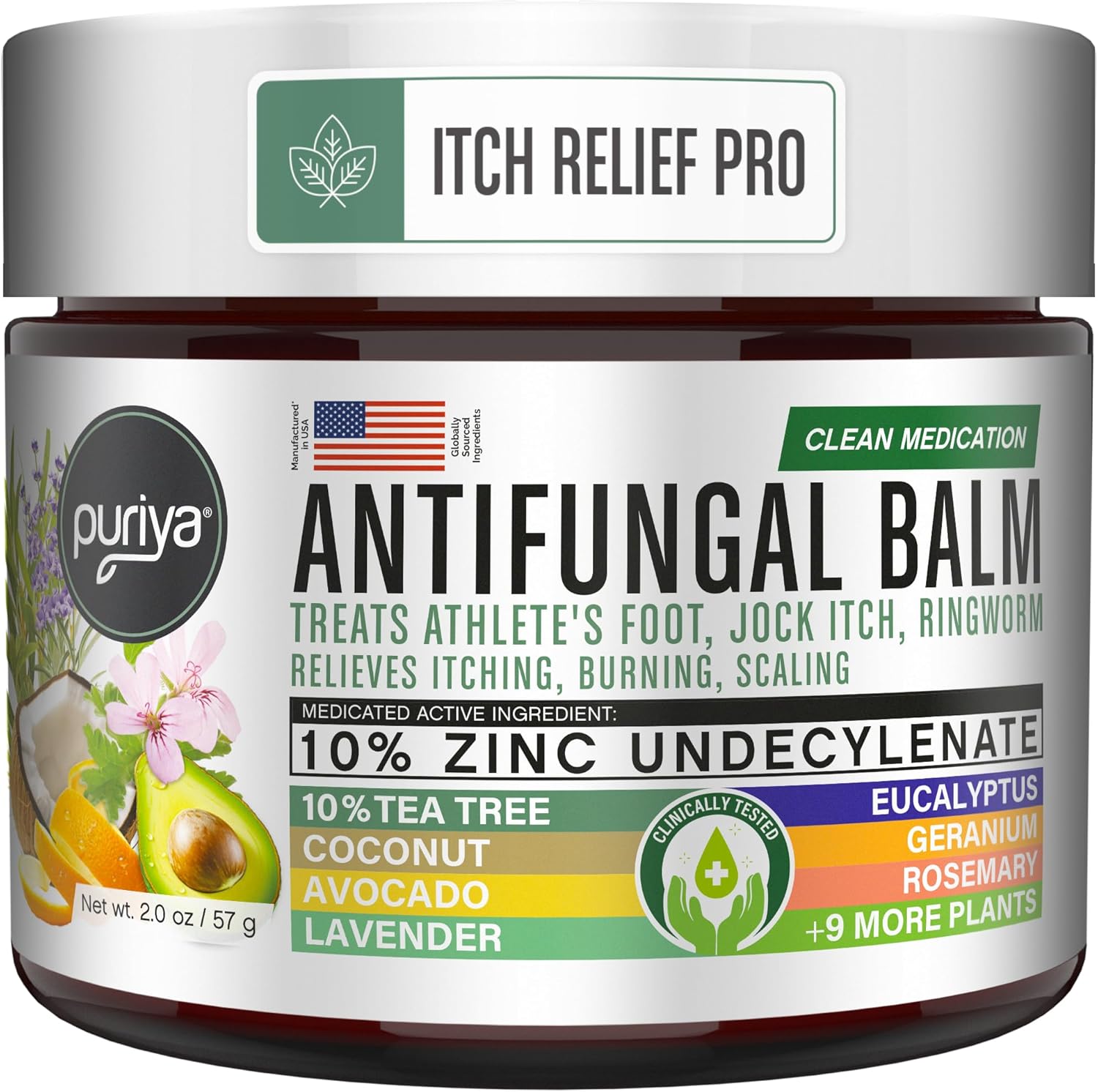 Puriya Clinically Proven Antifungal Cream front view packaging for skin fungus treatment