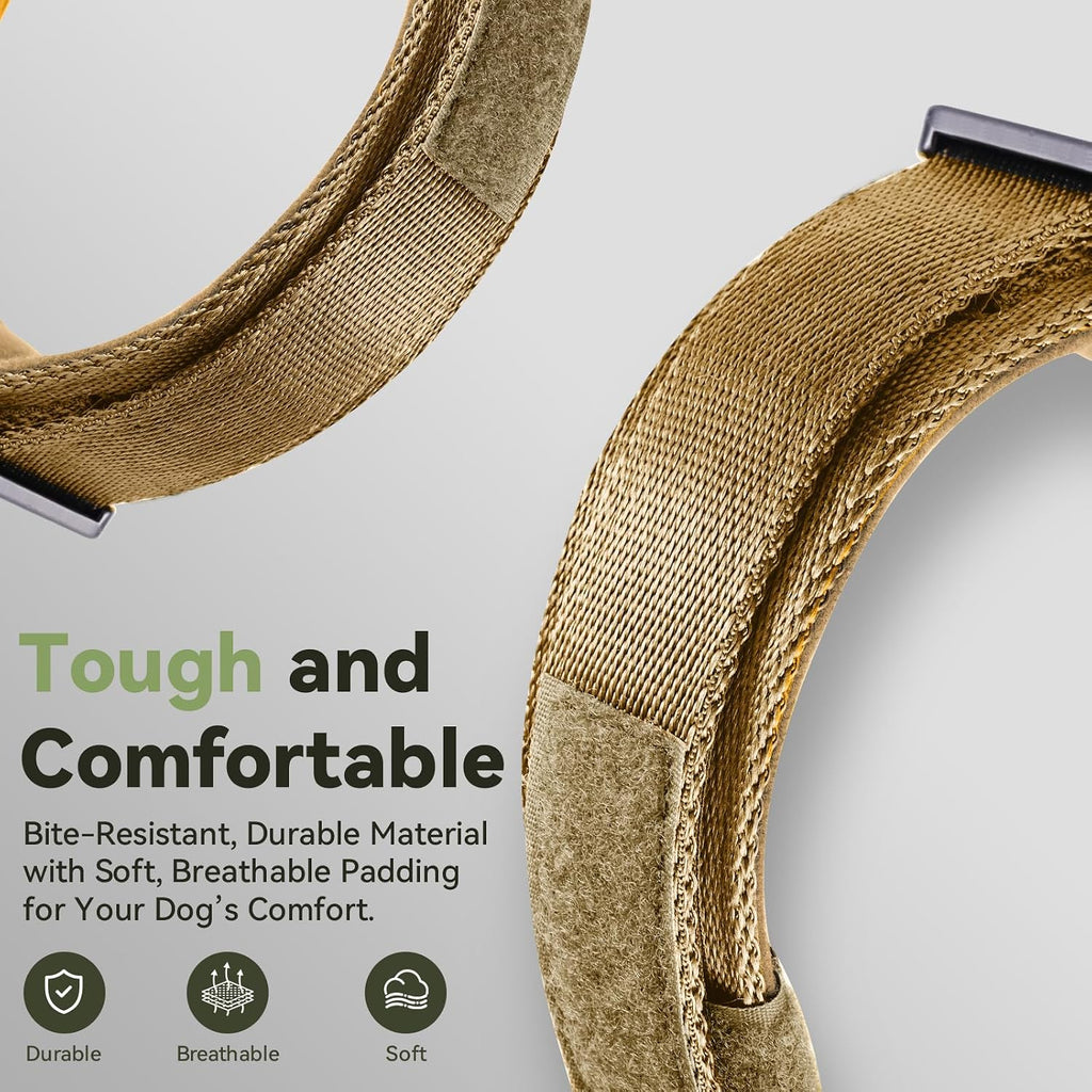 Interior view of soft padded lining on tactical dog collar