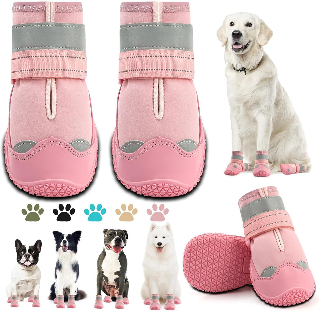 Dog Boots for Large Dogs, Medium Dog Boots & Paw Protectors for Hardwood Floors, Outdoor Dog Booties for Hot Pavement Winter Snow Hiking, Dog Shoes with Reflective Strips - Image 11