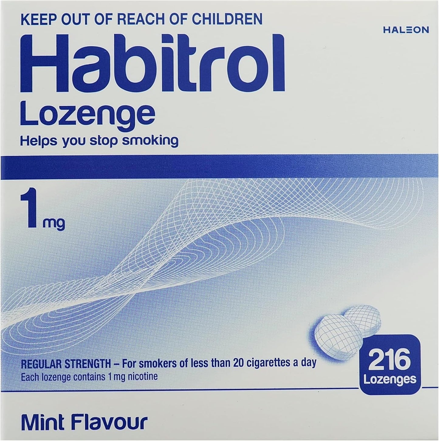 Habitrol Nicotine Lozenge 1mg Mint Flavor 216 count box front view