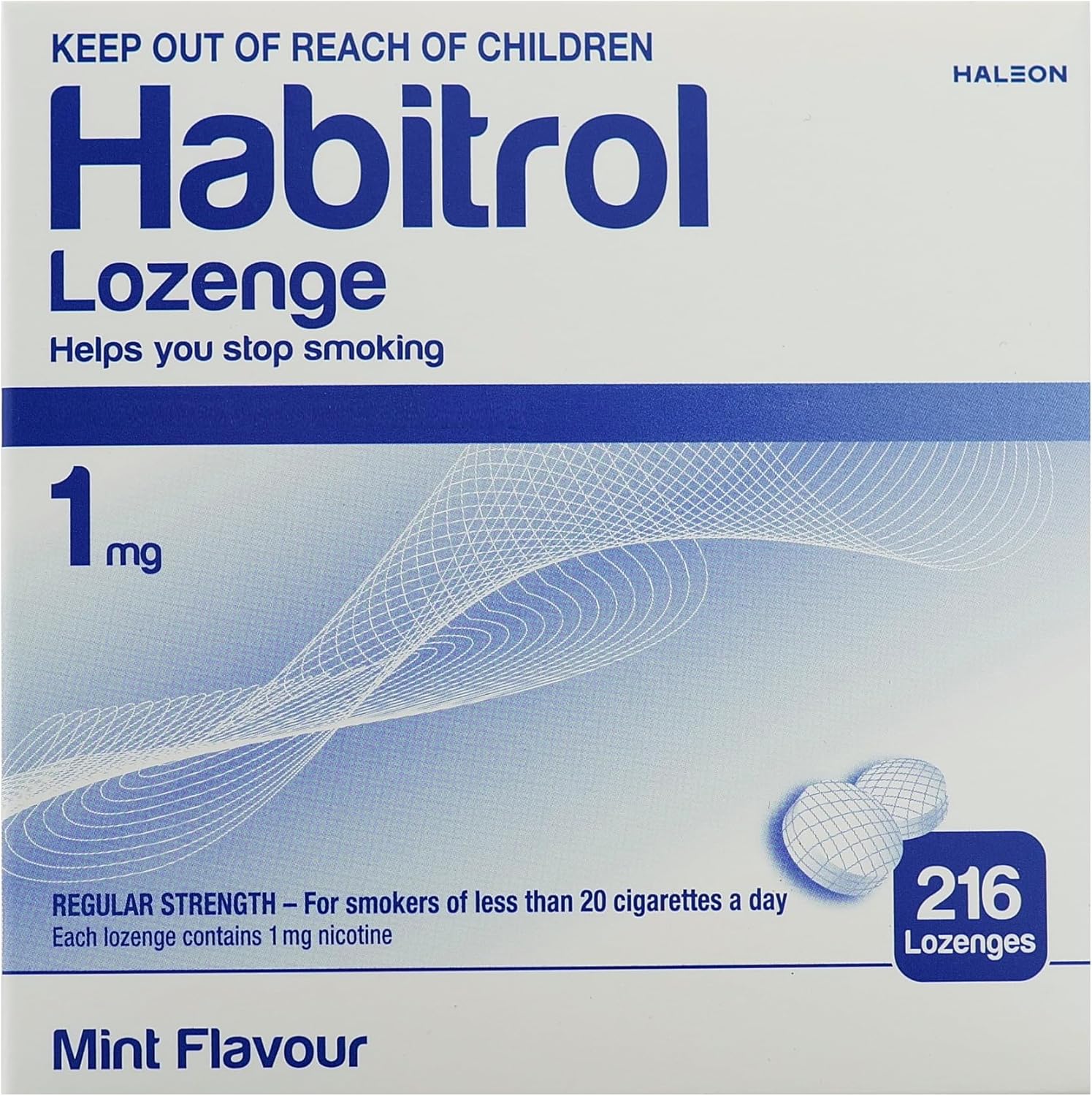 Habitrol Nicotine Lozenge 1mg Mint Flavor 216 count box front view