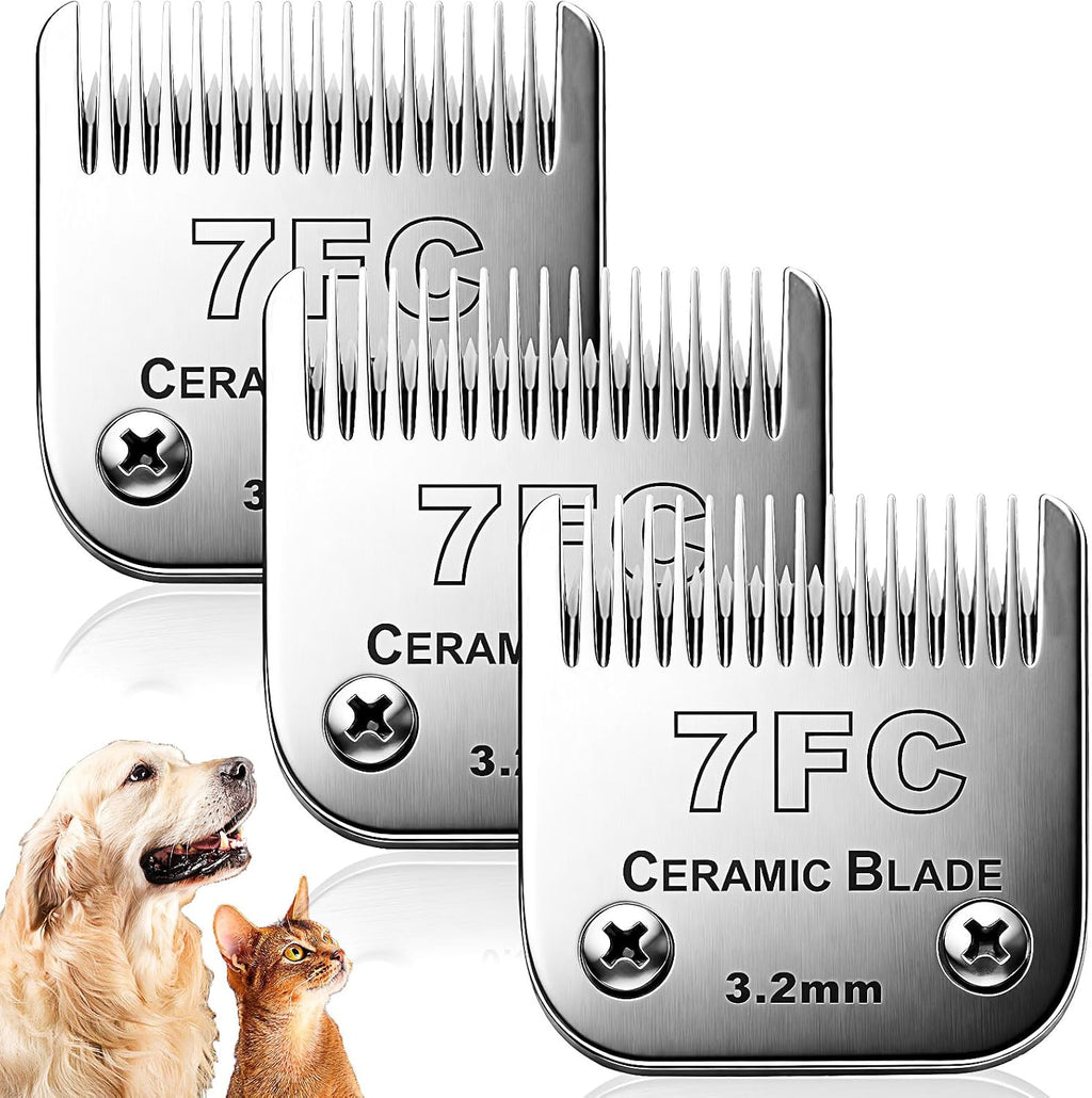 Audoc dog grooming replacement clipper blade front view showing ceramic cutter teeth.