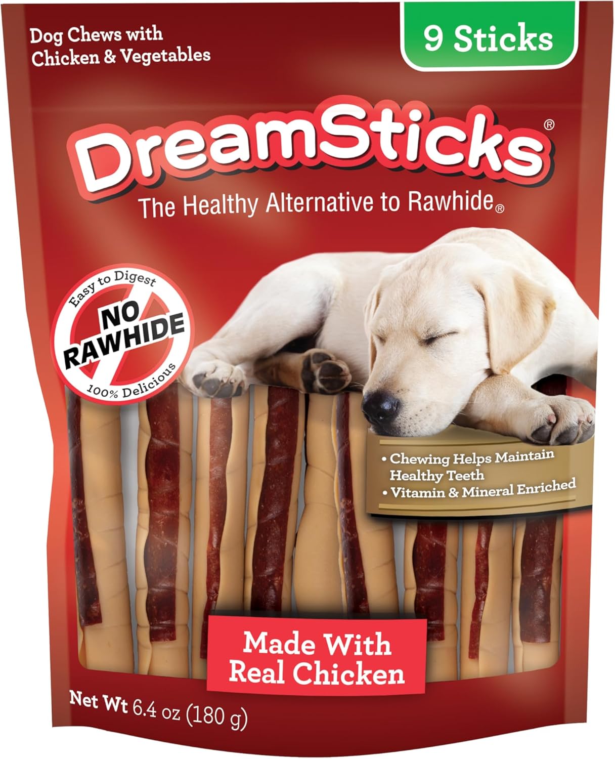 DreamBone Chicken Wrapped Mini Stick Dog Treats, Daily Rawhide-Free Chew, Digests Safely and Completely, With Real Protein, Chicken and Veggies, 15 count - Image 11