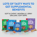 Healthy dog eating Dogswell hip and joint jerky