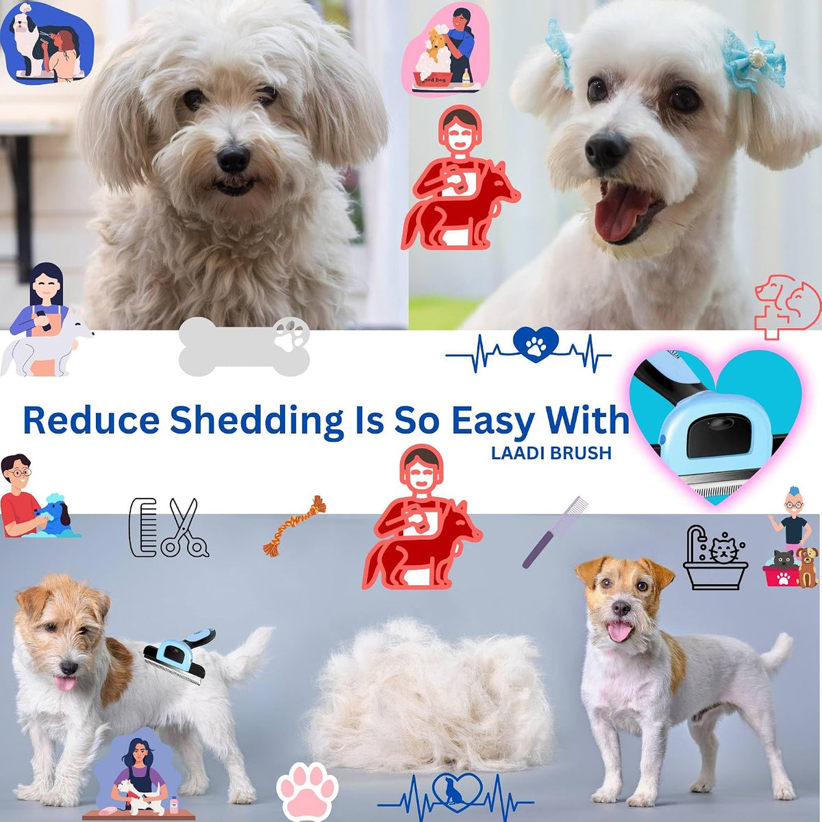 Safe and gentle massaging pins for sensitive pet skin