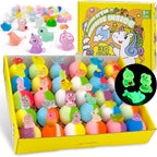 Yekery bath bombs for kids front view showing yellow gift box and colorful packaging