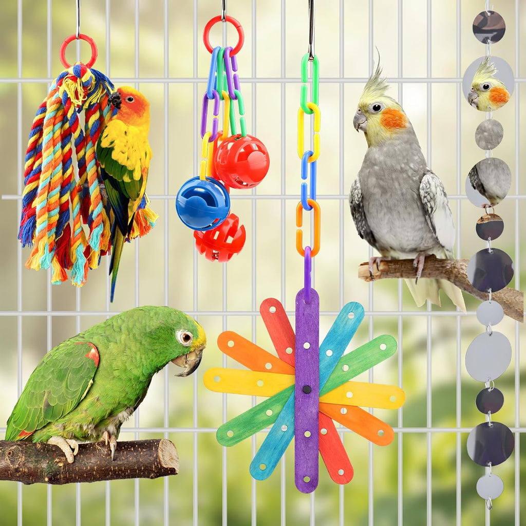 Quozuo bird accessory set components laid out on a flat surface