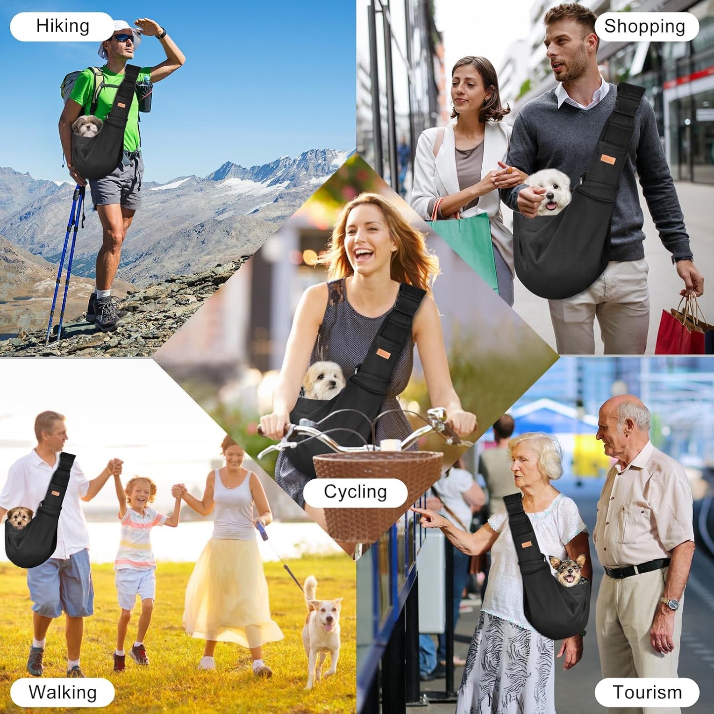 Integrated pocket feature on Cuby dog carrier sling