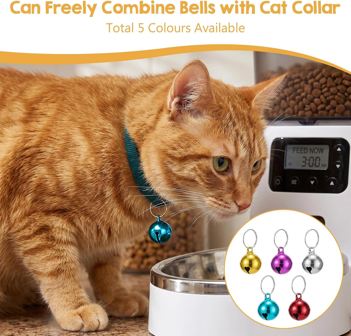 Small puppy collar accessory bell demonstrating quick one second attachment clip.