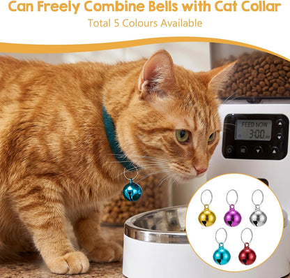 Small puppy collar accessory bell demonstrating quick one second attachment clip.