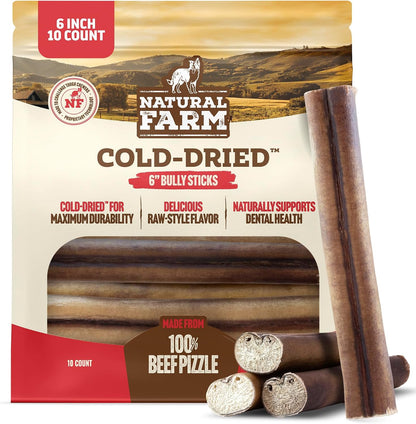 Natural Farm authentic USA imported premium beef bully sticks for indoor chewing