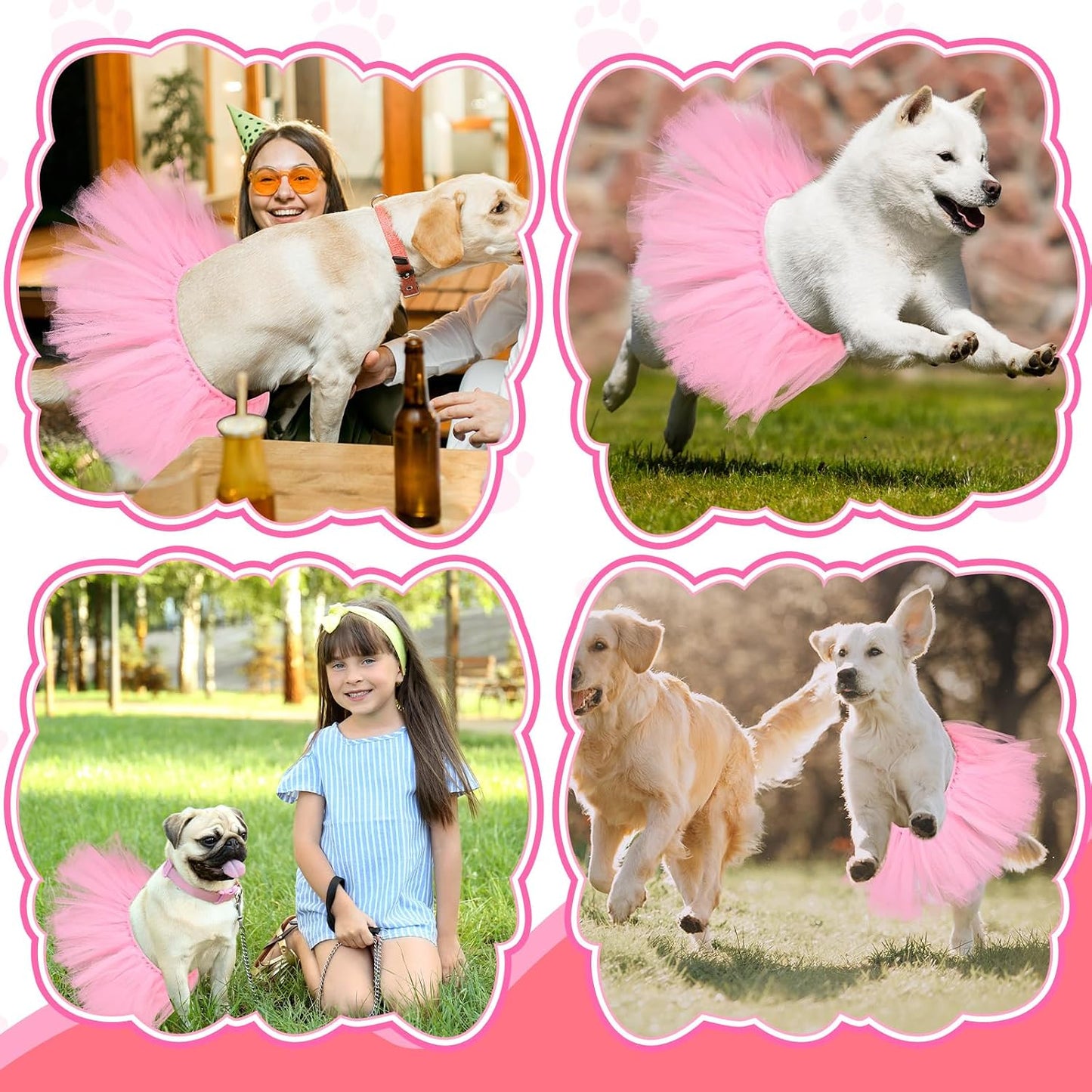 Locmeo hot pink dog clothing accessory being adjusted on a medium dog