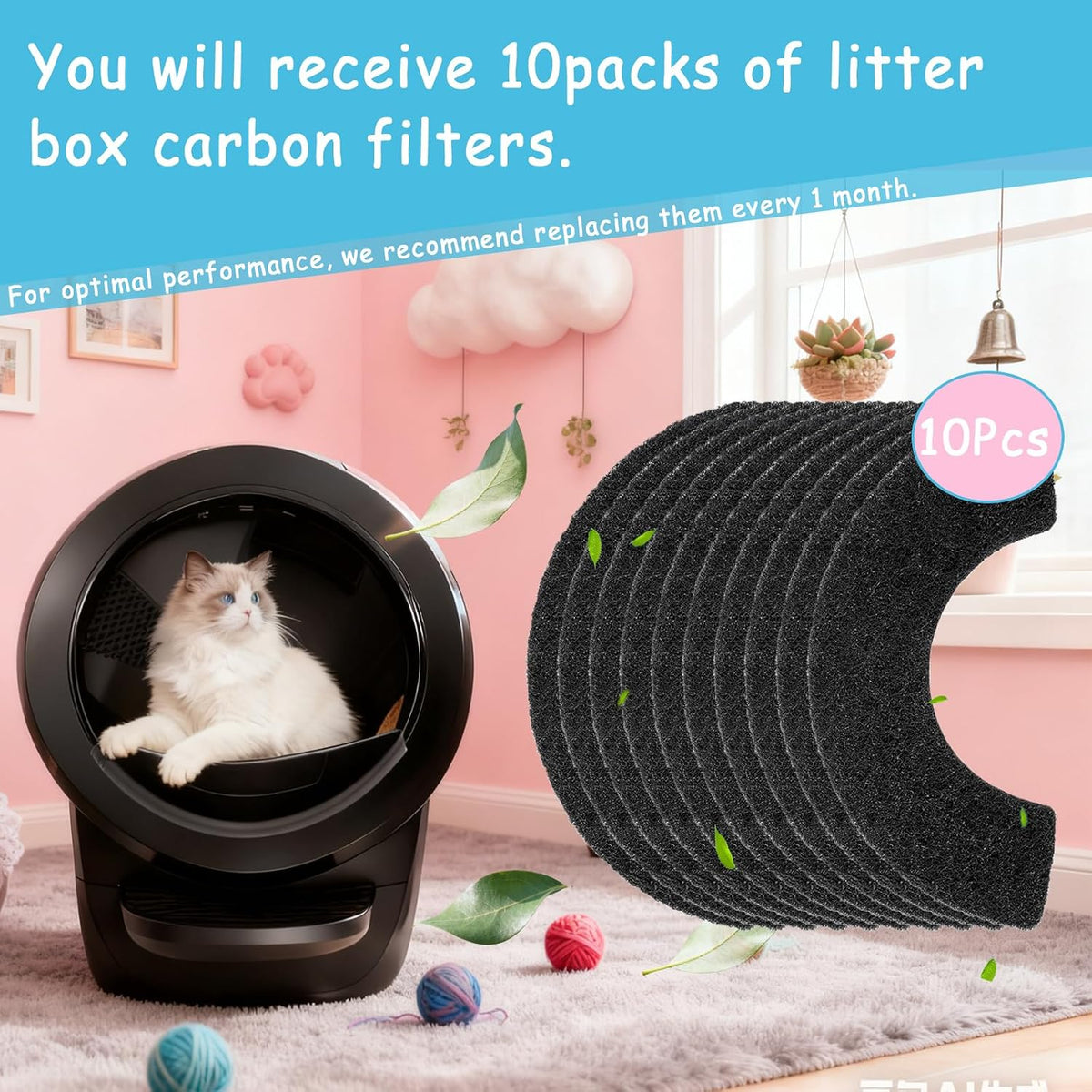 Losuin carbon filters installation in Litter Robot 4 drawer