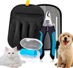 3-in-1 Pet Grooming Kit - Pet Deshedding Glove, 360 degrees Silicone Finger Toothbrush, and Professional Dog Nail Clippers with File - Complete Grooming Set for Cats & Dogs with Short or Long Fur - Image 13