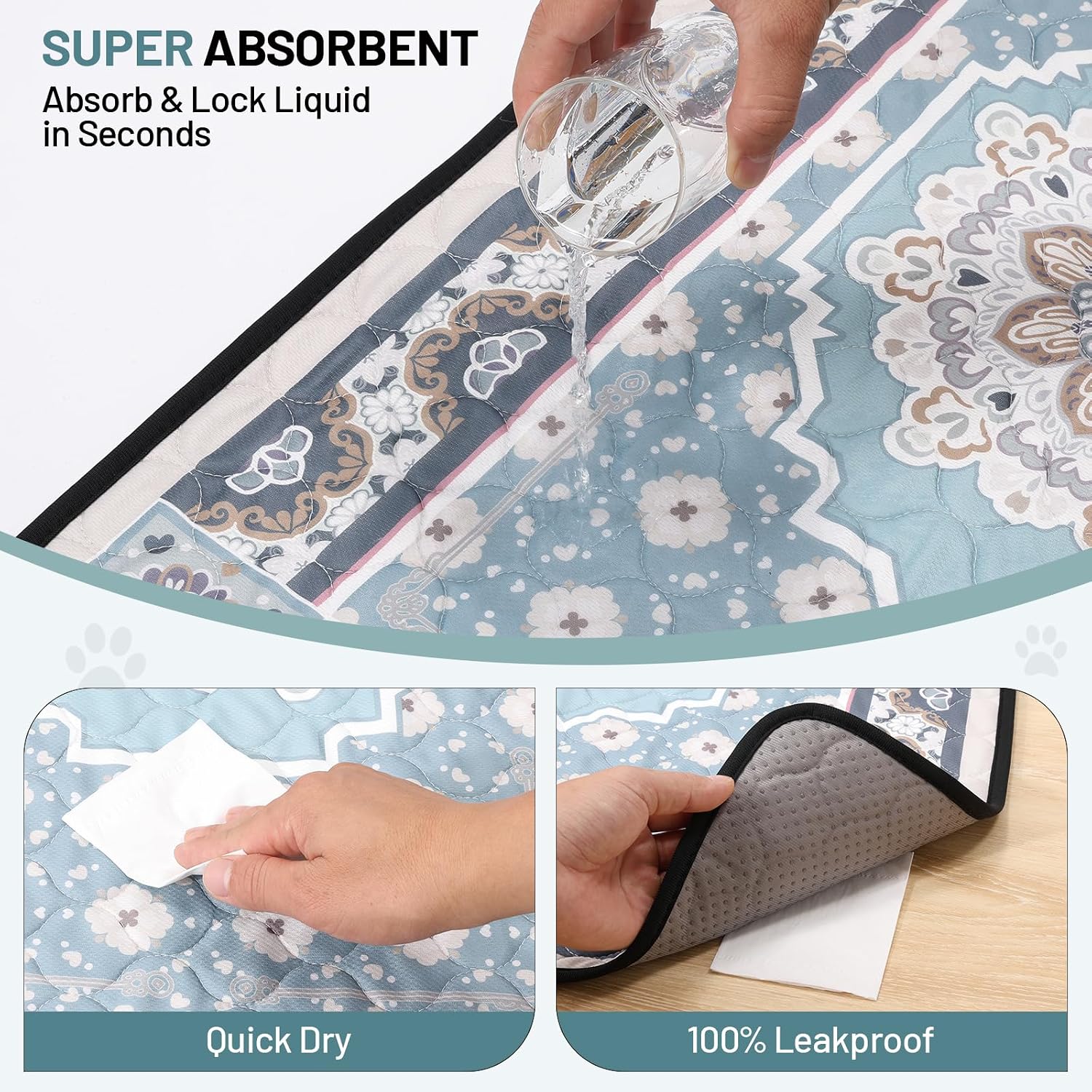 Non-slip backing detail of Bumubi dog pee mat