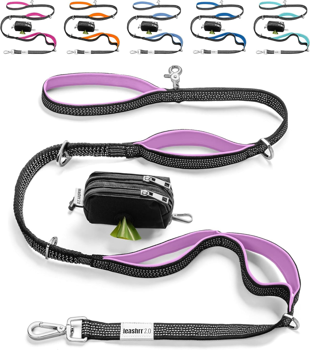 Dog Poop Bag Holder for Leashes - Dog Poop Bag Dispenser and Treat Holder with 2 Waterproof Pouches for Pet Waste Bags and Walking Accessories + 1 Free Roll - Leashrr 2.0 (Black) - Image 13