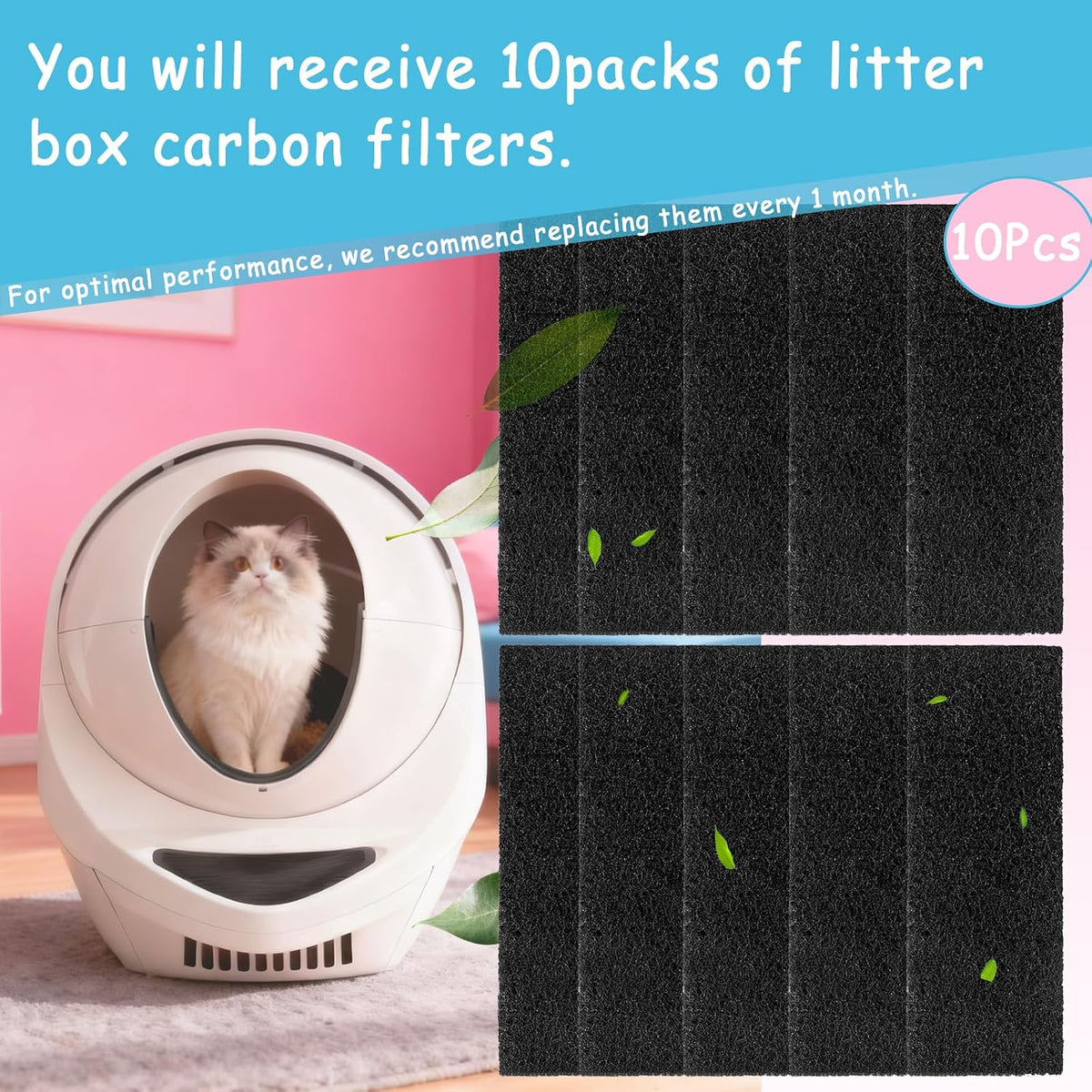 High density activated carbon filters for multi cat households