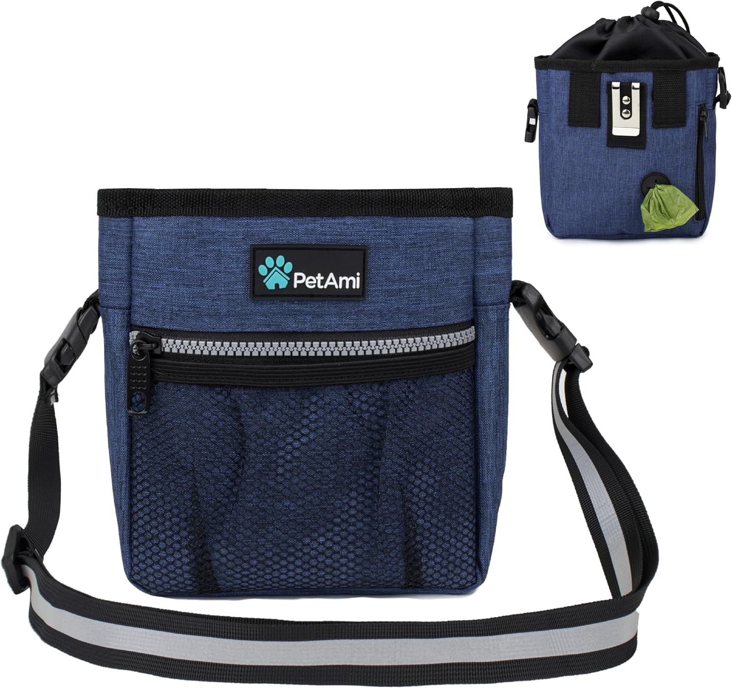 PetAmi Dog Treat Pouch, Pet Treat Pouch for Training, Dog Walking Bag Holder for Kibbles, Pet Food Toy, Dog Trainer Essentials Supplies, Poop Bag Dispenser, 3 Ways to Wear (Purple) - Image 9