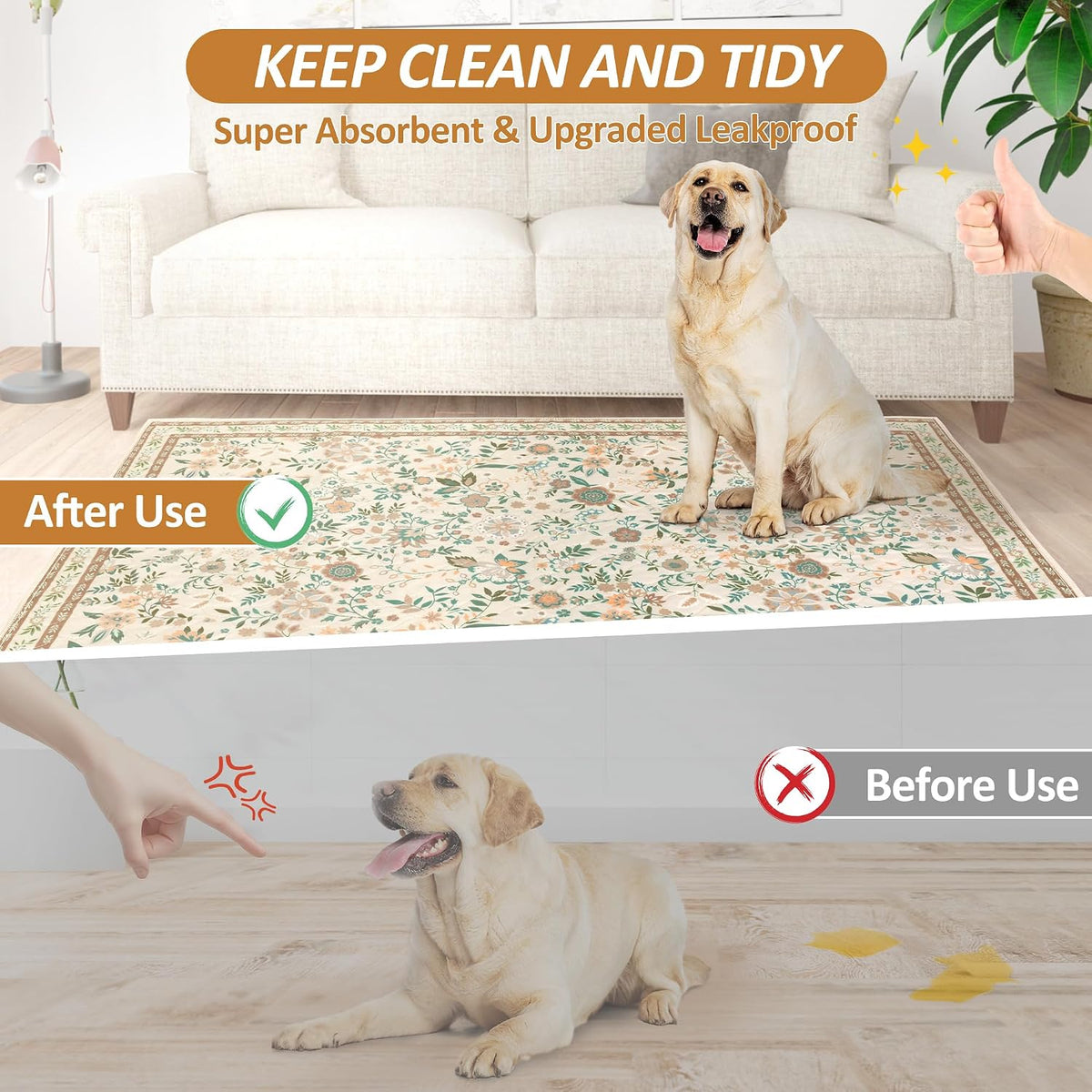 Small puppy resting on Baodan absorbent pee pad
