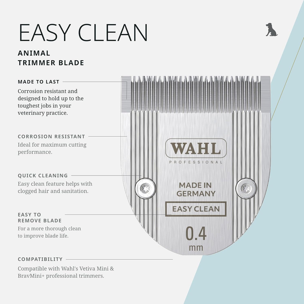 Wahl dog and cat grooming clipper replacement blade showing precision steel teeth.