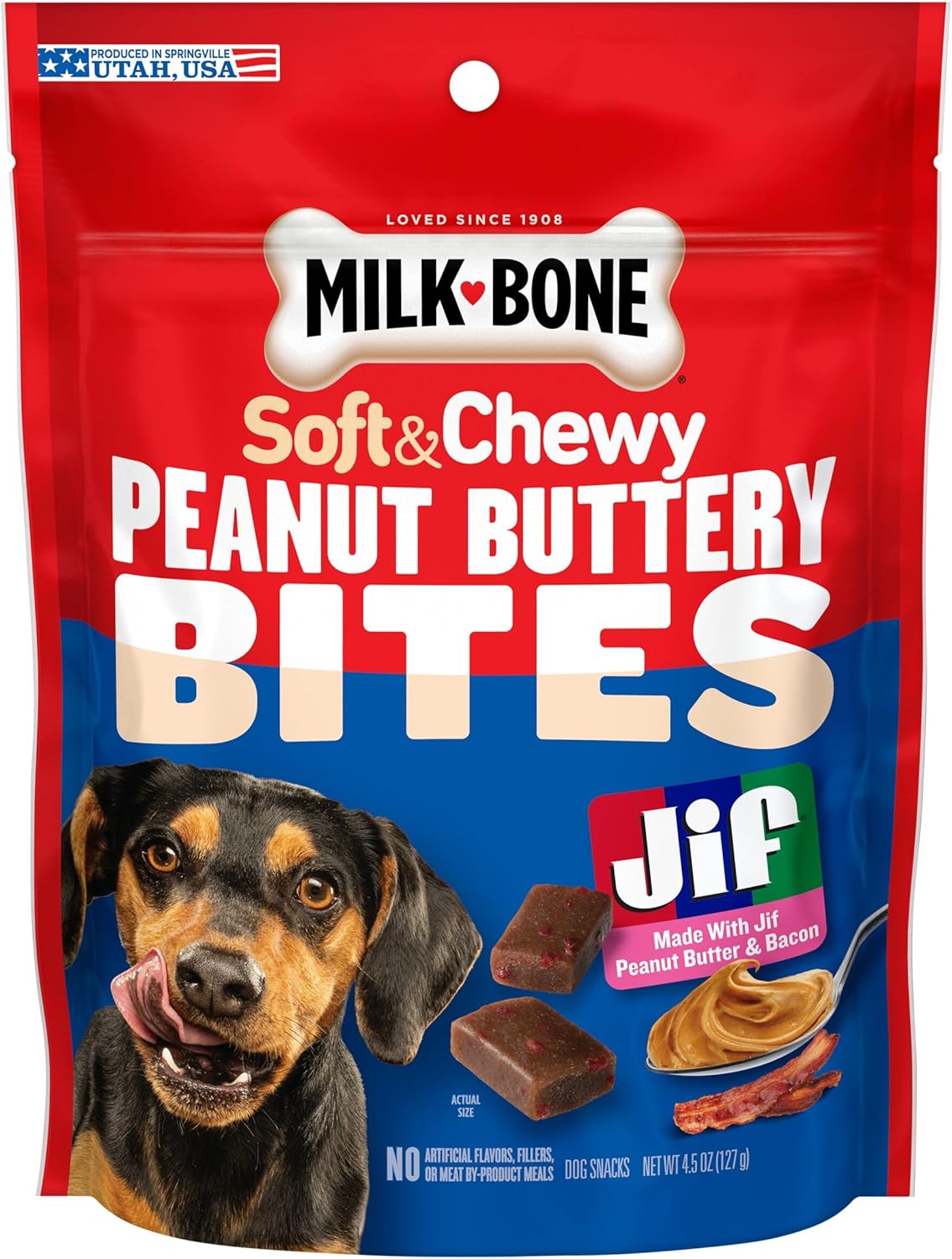 Milk-Bone Peanut Buttery Bites Soft Dog Treats with Jif Peanut Butter, 11.8-Oz. Bag - Image 11