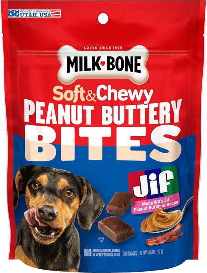Milk-Bone Peanut Buttery Bites Soft Dog Treats with Jif Peanut Butter, 11.8-Oz. Bag - Image 11