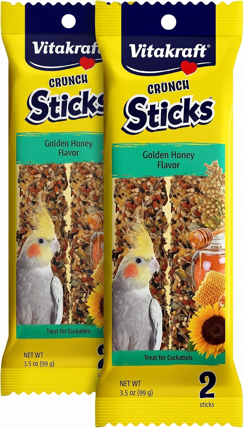 Vitakraft Crunch Sticks Cockatiel Treat Golden Honey Flavor - 2 Sticks - Image 11