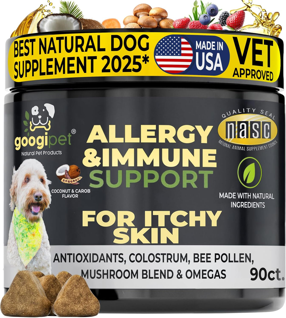 Googipet Probiotics for Dogs Digestive Health - Prebiotics and Probiotics Chews for Dog Yeast Infection Treatment + Digestive Enzymes - Dog Probiotics for Itchy Skin & Ears w/Papaya, Pumpkin, & Fiber - Image 11
