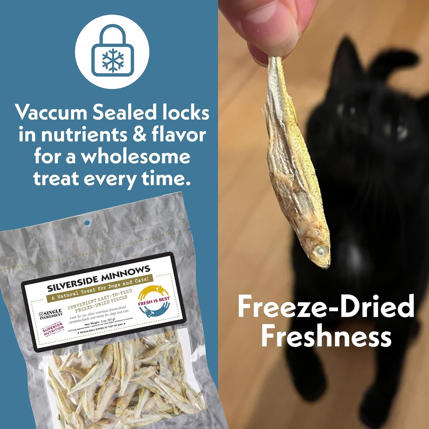 Fresh Is Best freeze dried whole minnow pet treats nutritional information