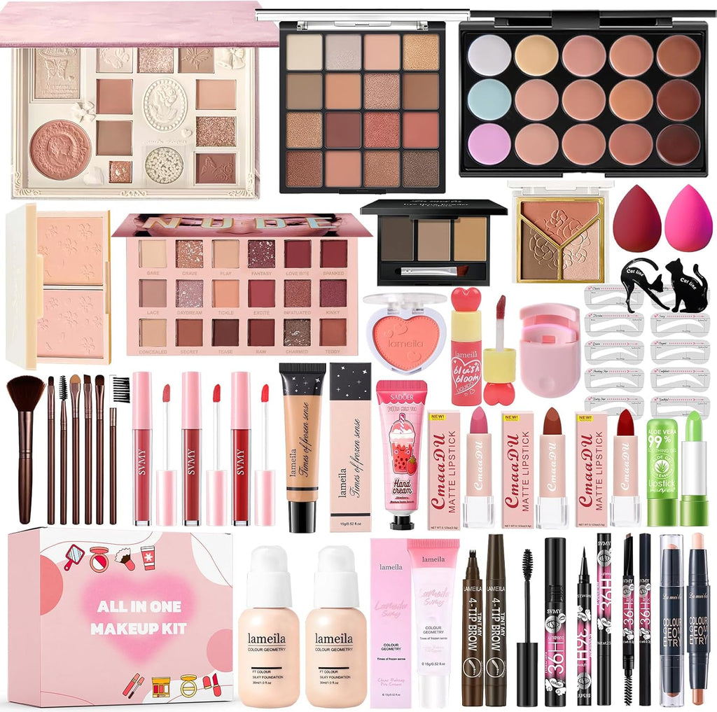 Geyomi All in One Makeup Kit front view showing the full cosmetics set