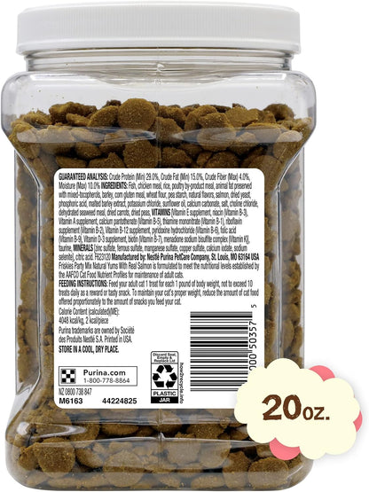 Purina Friskies Natural Cat Treats Party Mix Natural Yums With Real Salmon and Added Vitamins, Minerals and Nutrients - 20 Oz. Canister - Image 9