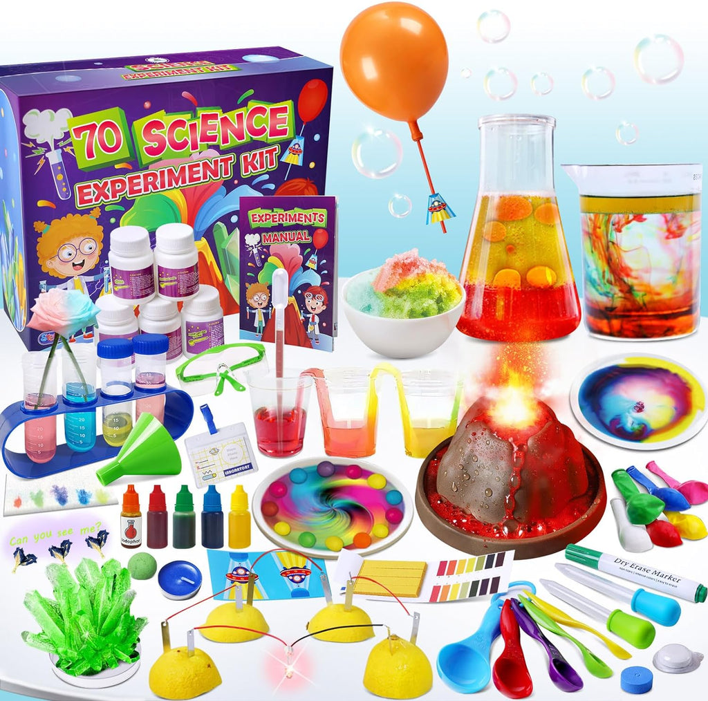 UNGLINGA 70 Lab Experiments Science Kit front view showing educational packaging for kids