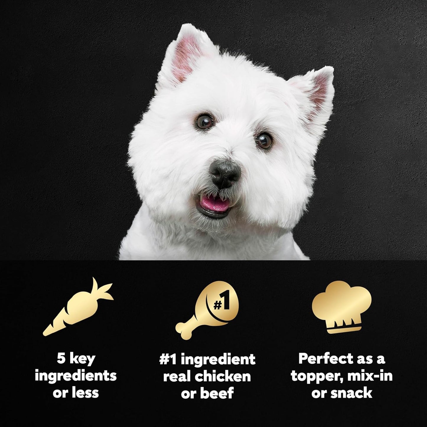 Cesar dog food topper chicken carrot and green bean tub open