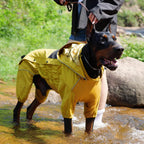 Lovelonglong all season dog rain gear with reflective safety stripes for visibility