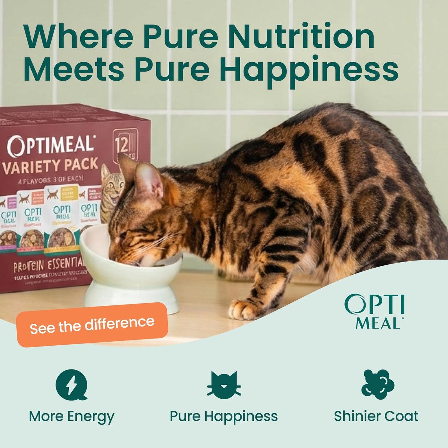 Twelve pack of Optimeal wet cat food variety selection for daily healthy feline feeding