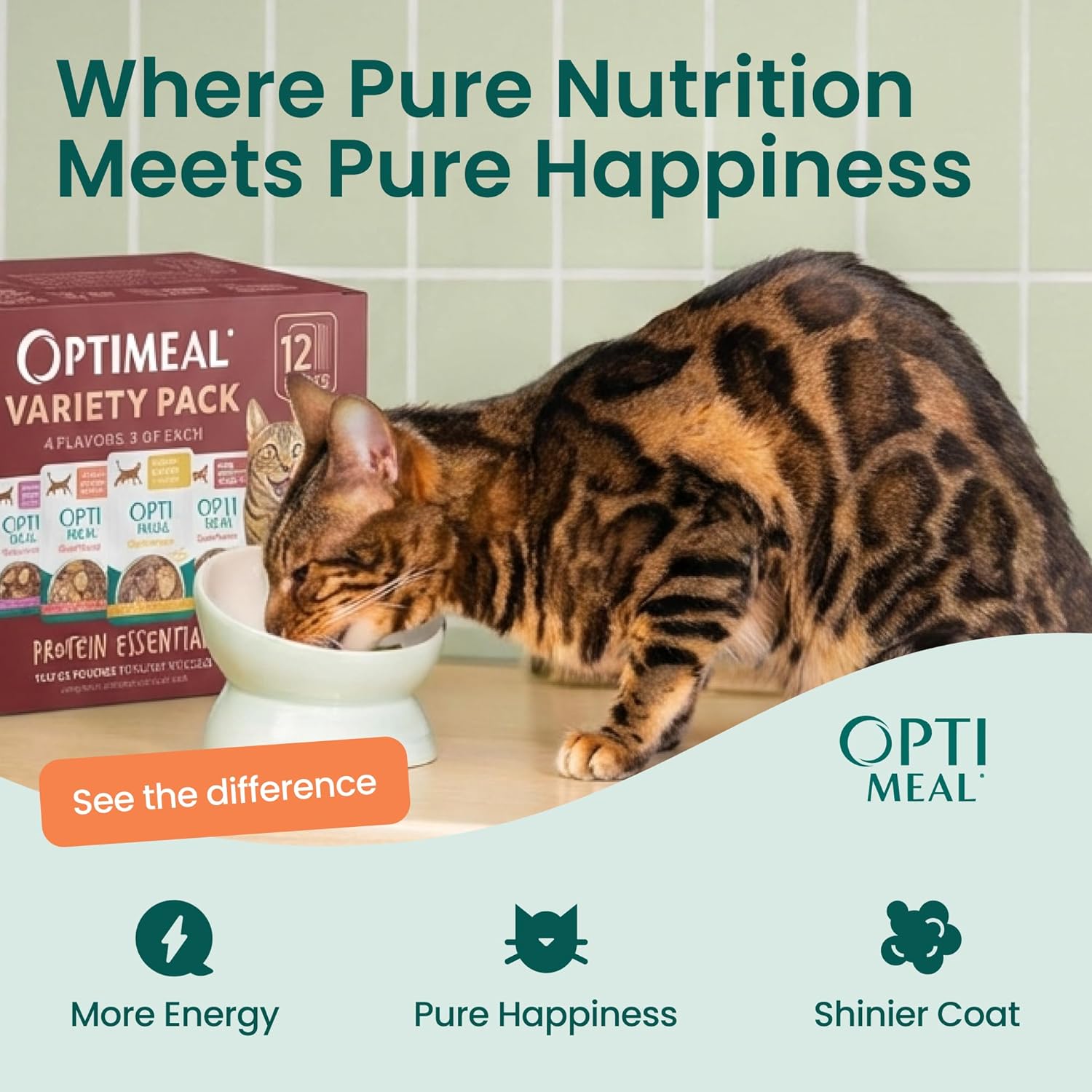 Twelve pack of Optimeal wet cat food variety selection for daily healthy feline feeding