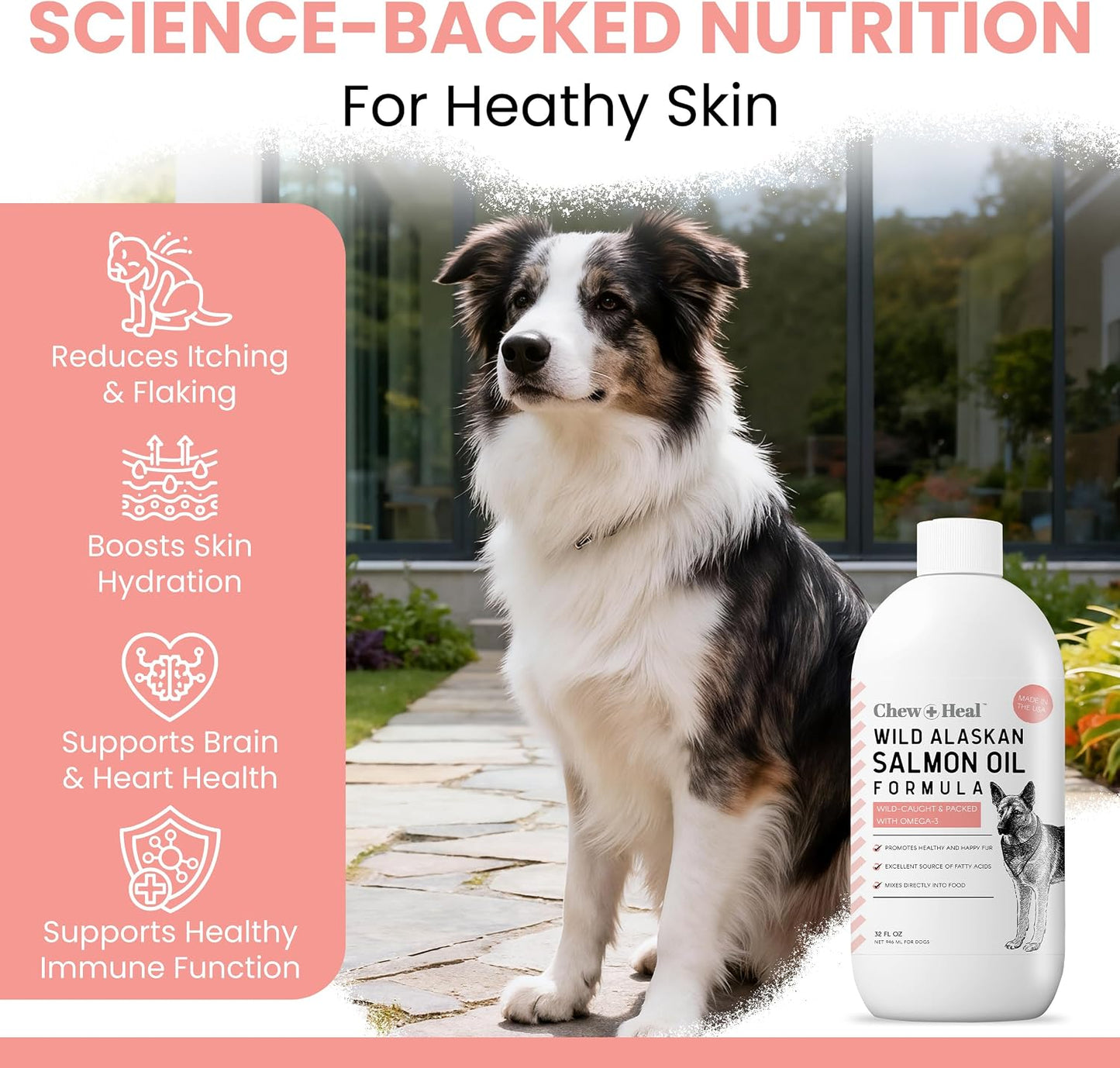 Wild caught Alaskan salmon oil formula ingredients label close up