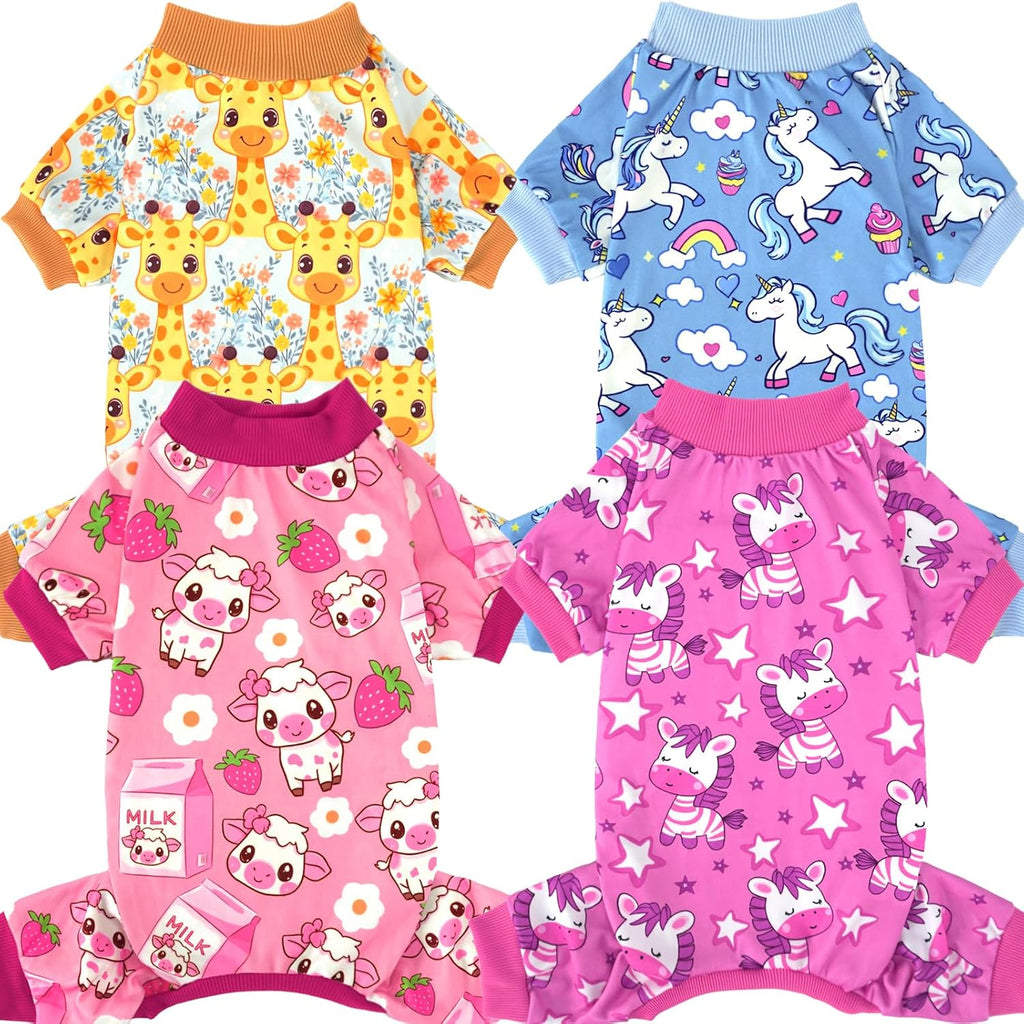 XPUDAC 4 Pack Dog Pajamas for Small Dogs Pjs Clothes Puppy Onesies Outfits for Doggie Duck Shirts Sleeper for Pet-M - Image 15