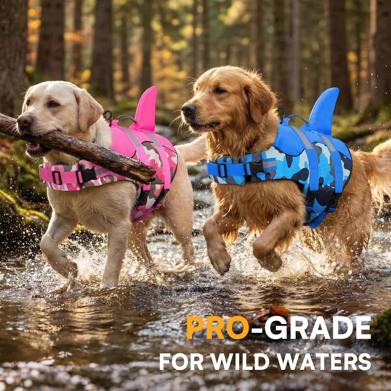 Queenmore premium ripstop dog vest showing metal D ring leash attachment