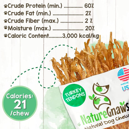 Nature Gnaws four ounce dog treat bag showing ingredient information