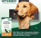 Natural botanical oils blend highlighting clove thyme and cinnamon protection in Vet's Best drops.