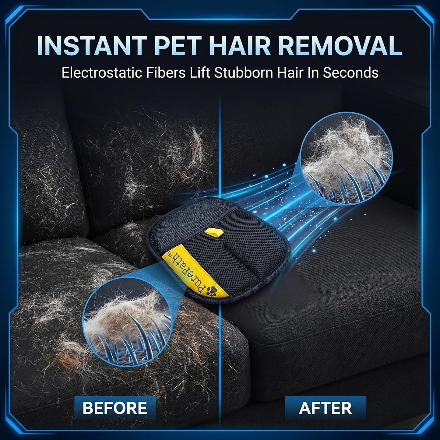 Breathable mesh pet shedding and lint remover glove