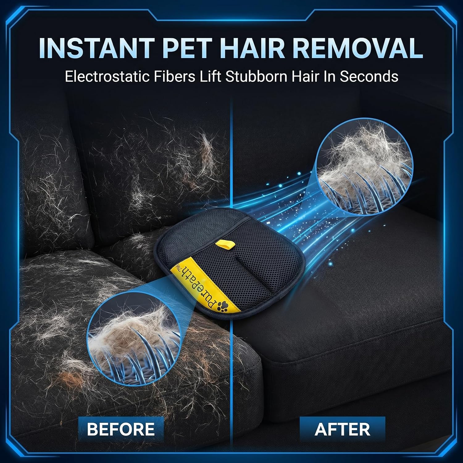 Breathable mesh pet shedding and lint remover glove
