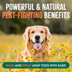Premium imported TropiClean dog shampoo and spray set for home pest defense