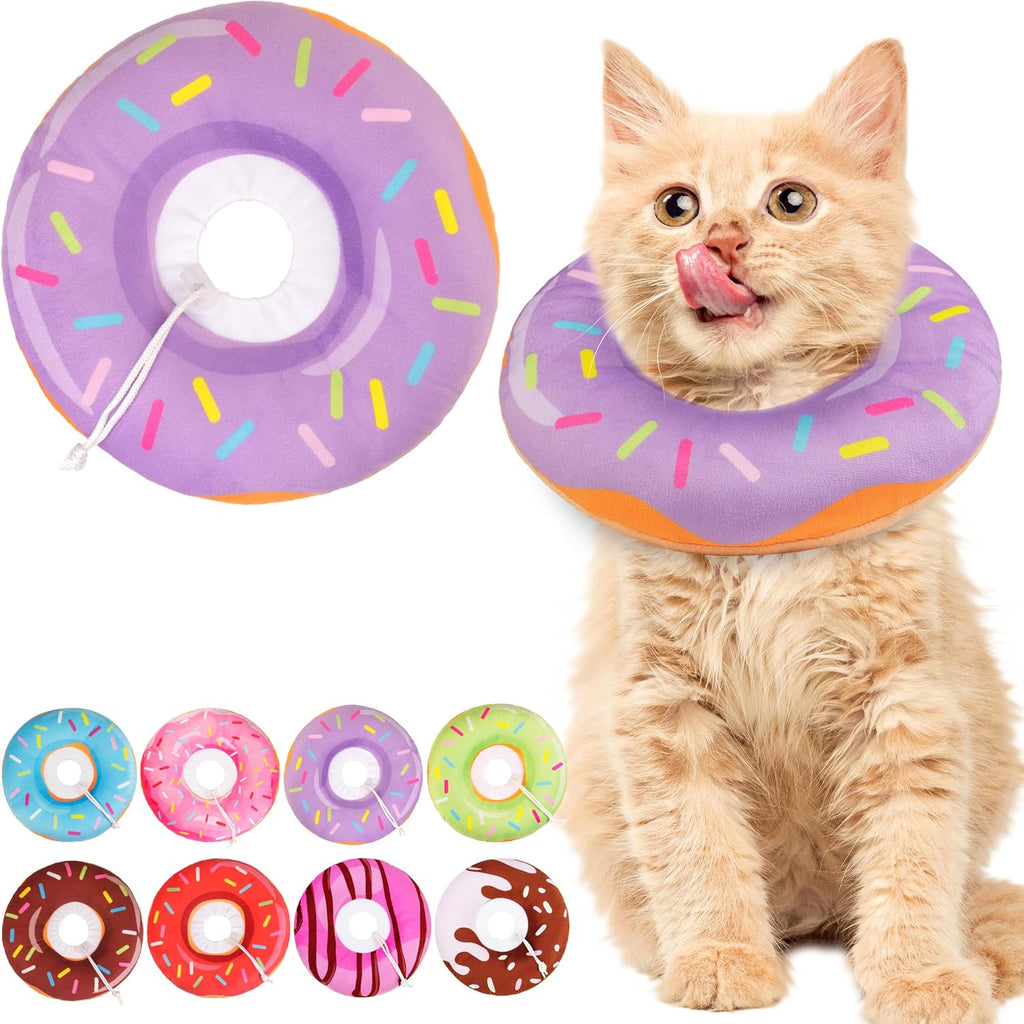 Cat Cone Collar Soft, Adjustable Cat Recovery Collars Spay Cones to Stop Licking, Cute Kittens Donut E Collar After Surgery, Anti-Lick Wound Healing Elizabetan Collars for Kittens (Pink, Small) - Image 9