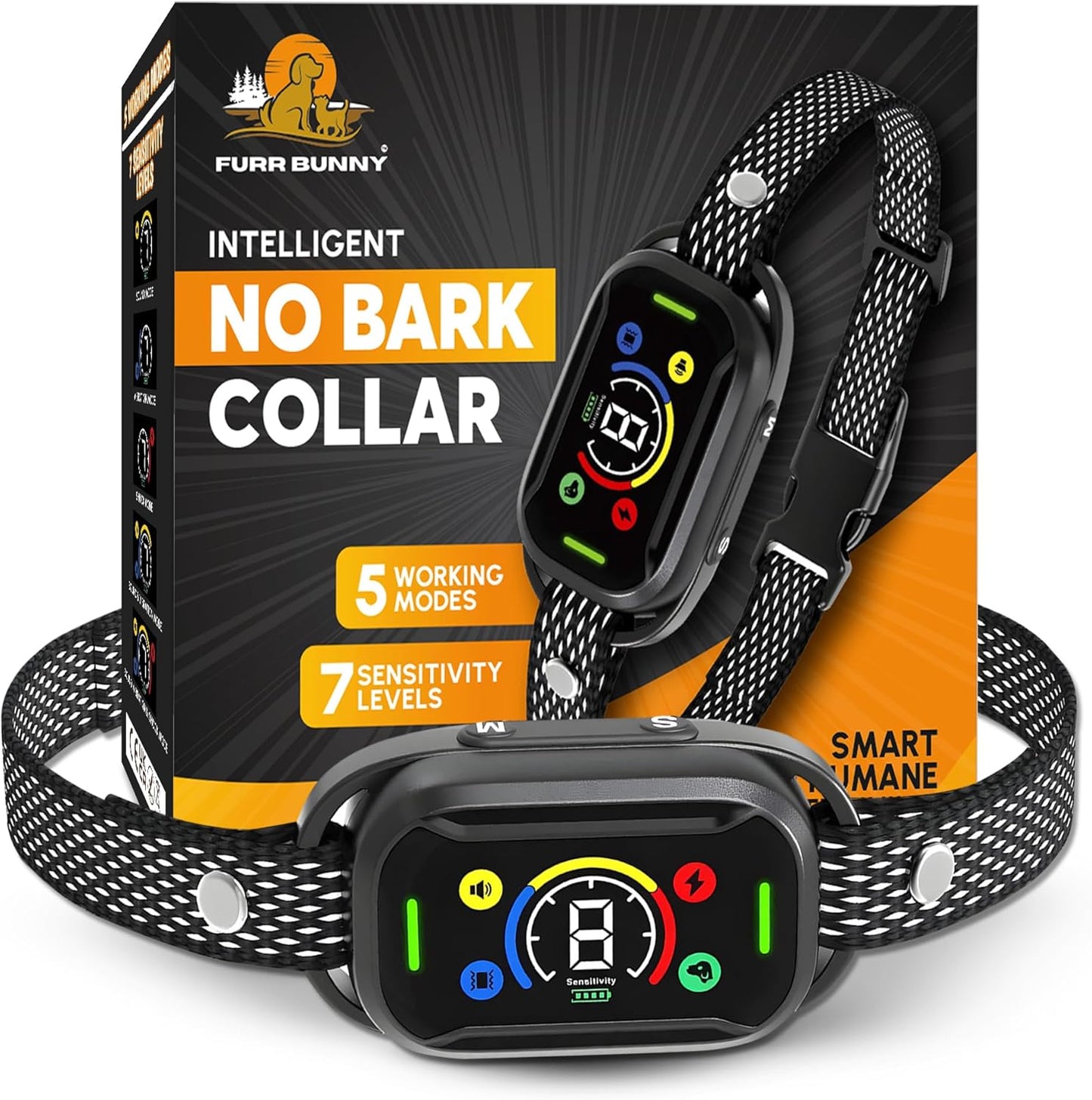 Furr Bunny intelligent dog bark collar front view