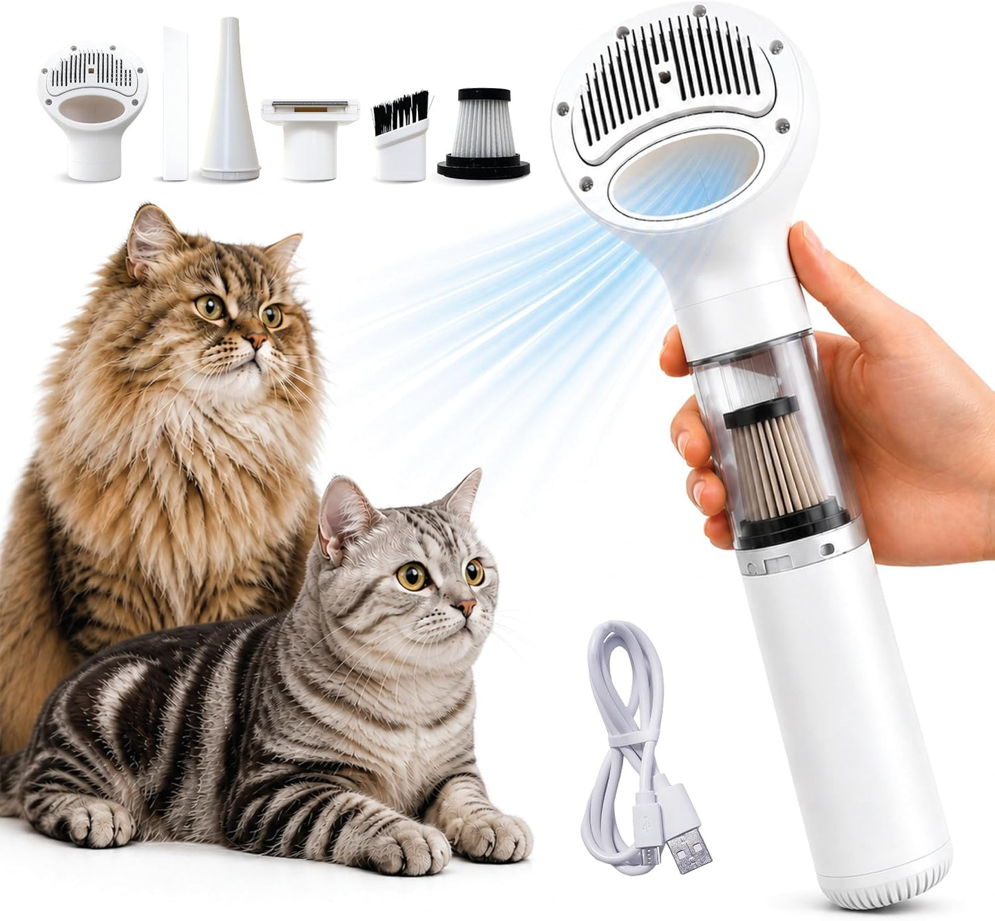 FurSo cordless pet groomer with Type-C charging cable