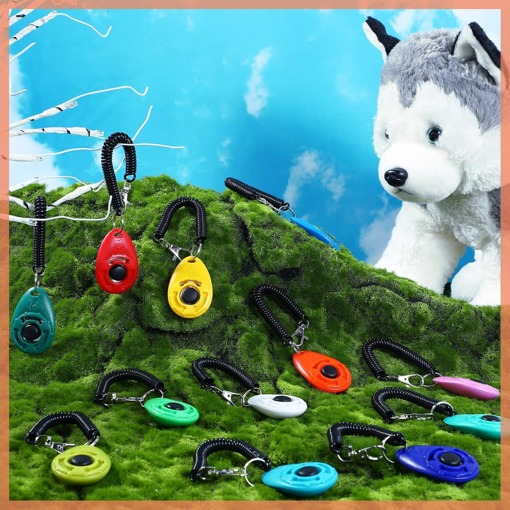 Lightweight portable bird and horse training clicker devices in multiple colors